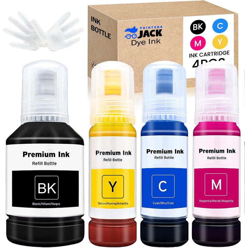Printers Jack Ink Refill Compatible for 502 T502, Bottles Replacement for EcoTank ET-2750 ET-3750 ET-4750 ET-2760 ET-3760 ET-4760 ET-2700 ET-3700 ET-3710 ET-15000 ST-2000 ST-3000 ST-4000 Printer - Image 1